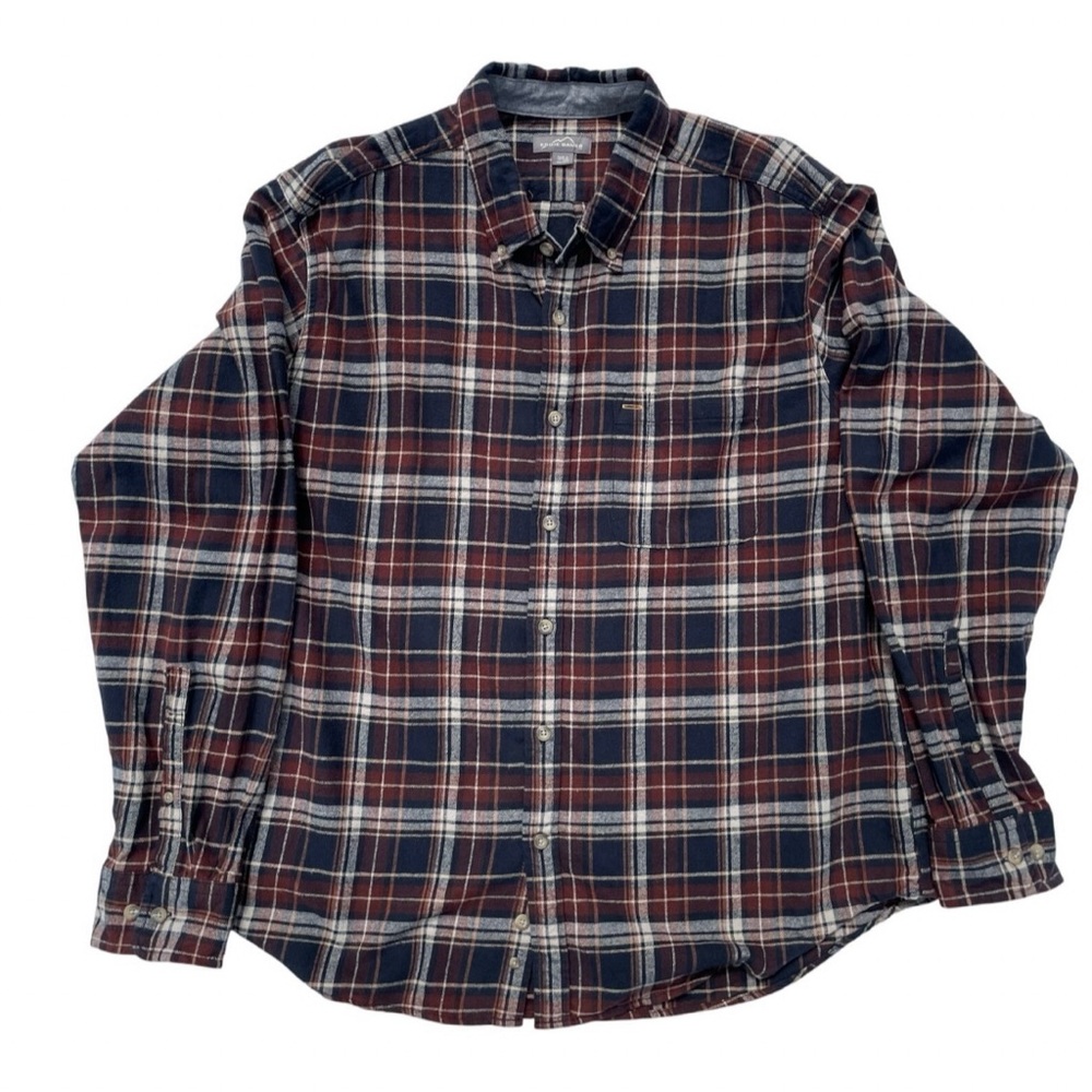 EDDIE BAUER SOFT PLAID FLANNEL MEN LONG SLEEVE SHIRT SIZE XXL